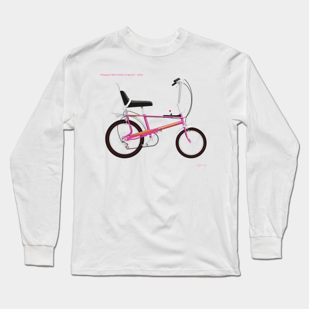 Raleigh Chopper Mk2 Pinky 5 Speed, 1974 Long Sleeve T-Shirt by Tunstall